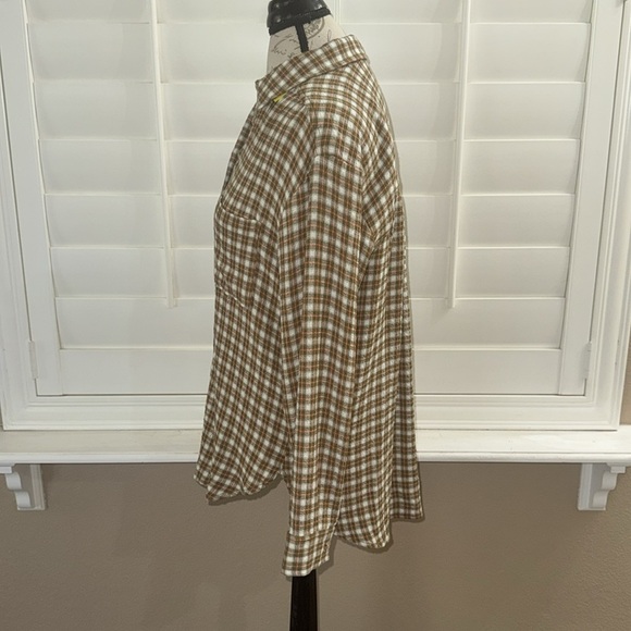 Pilcro Relaxed Plaid Button Down Shirt Moss - Picture 7 of 14